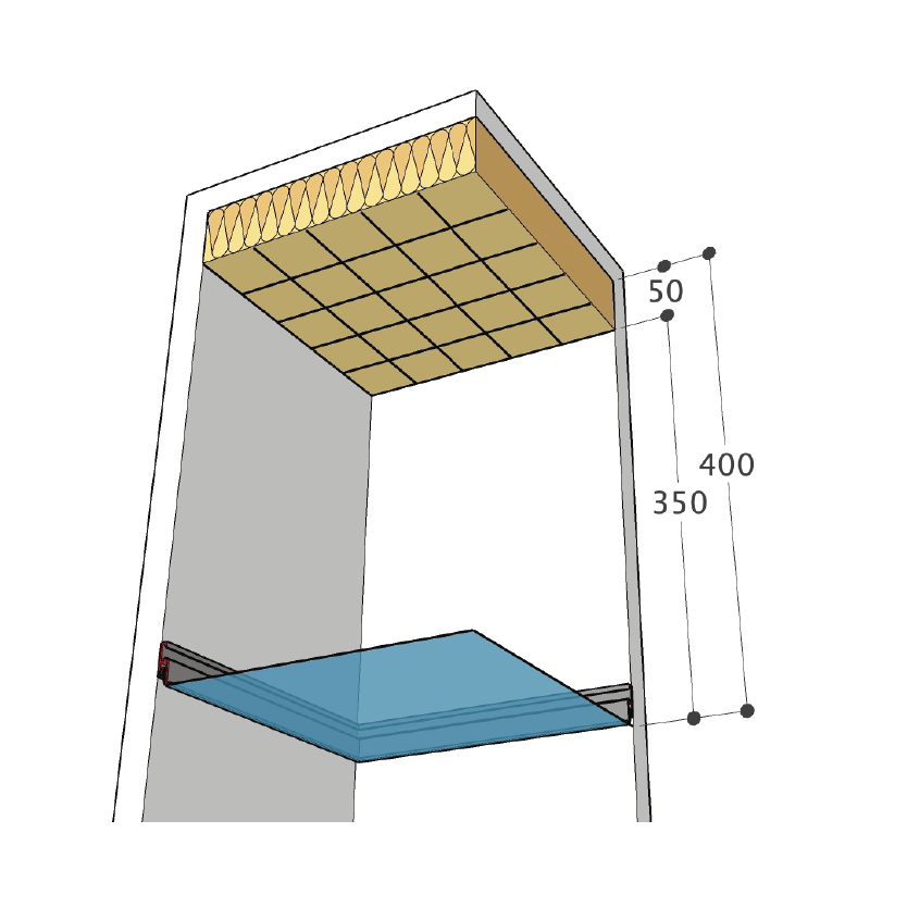 acust-13 camara 400 con absorbente contra losa